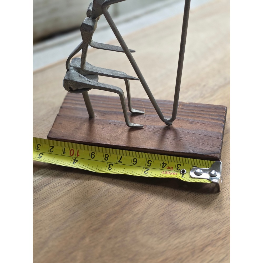 Mid Century Brutalist Metal Nail Art Sculpture Seated Harp Player - Picture 16 of 16